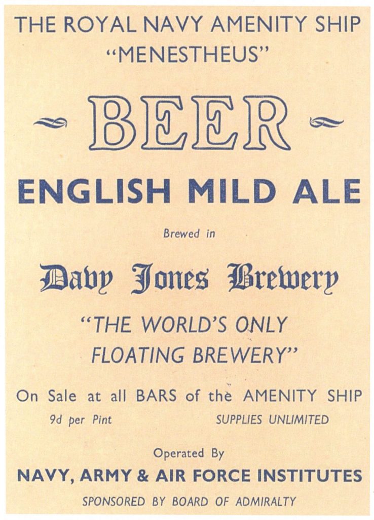 Menestheus the world's only floating brewery poster